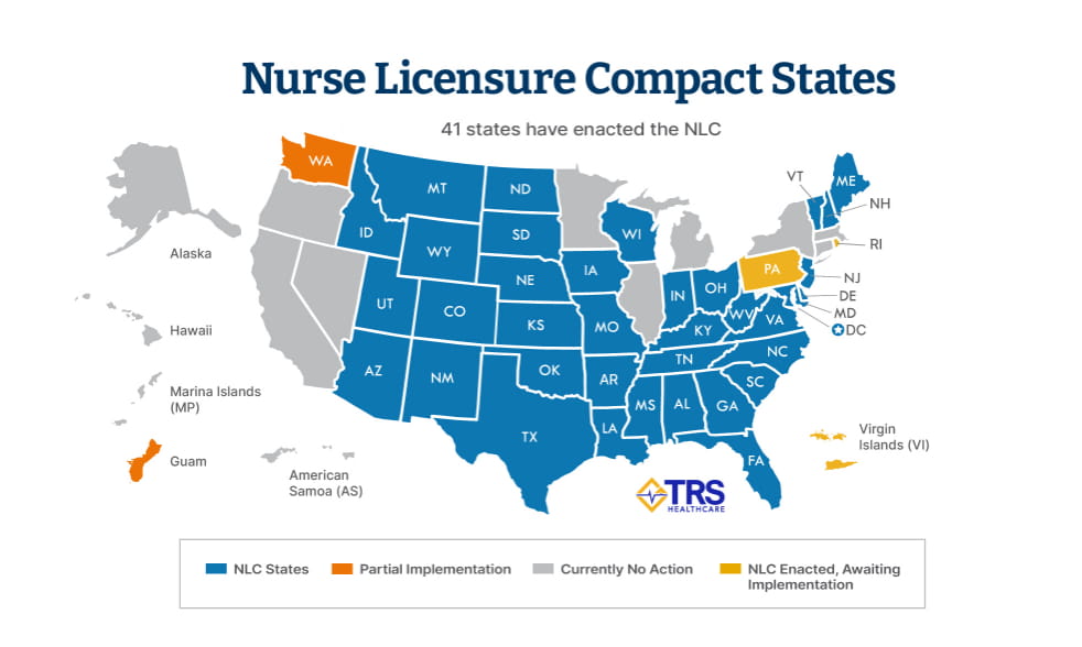 Nurse Licensure Compact Map
