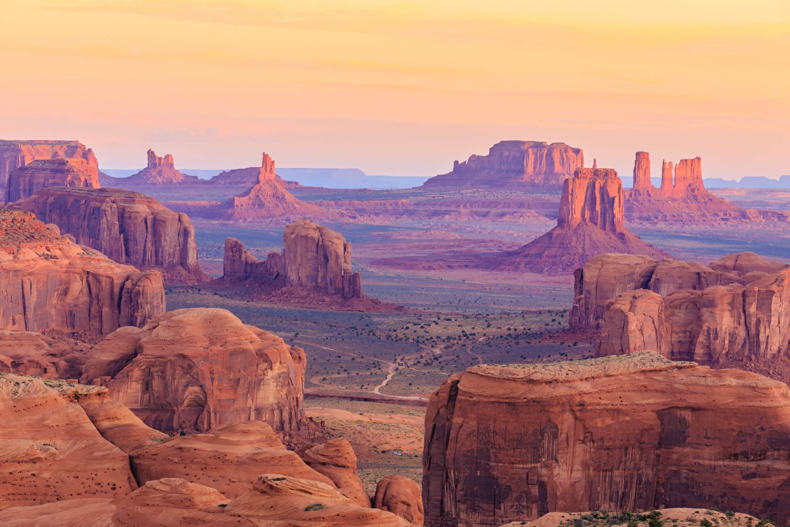 Sunrise in Hunts Mesa, Monument Valley, Arizona, USA