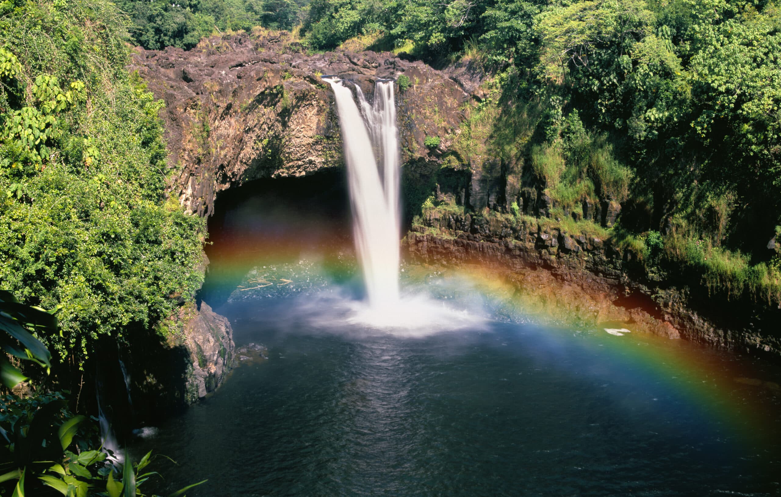 Travel Healthcare Jobs in Hawaii Beautiful Rainbow Waterfalls in Paradise on the Big Island in Hawaii. Wailua Waterfall near the island capital Lihue on the island of Kauai, Hawaii
