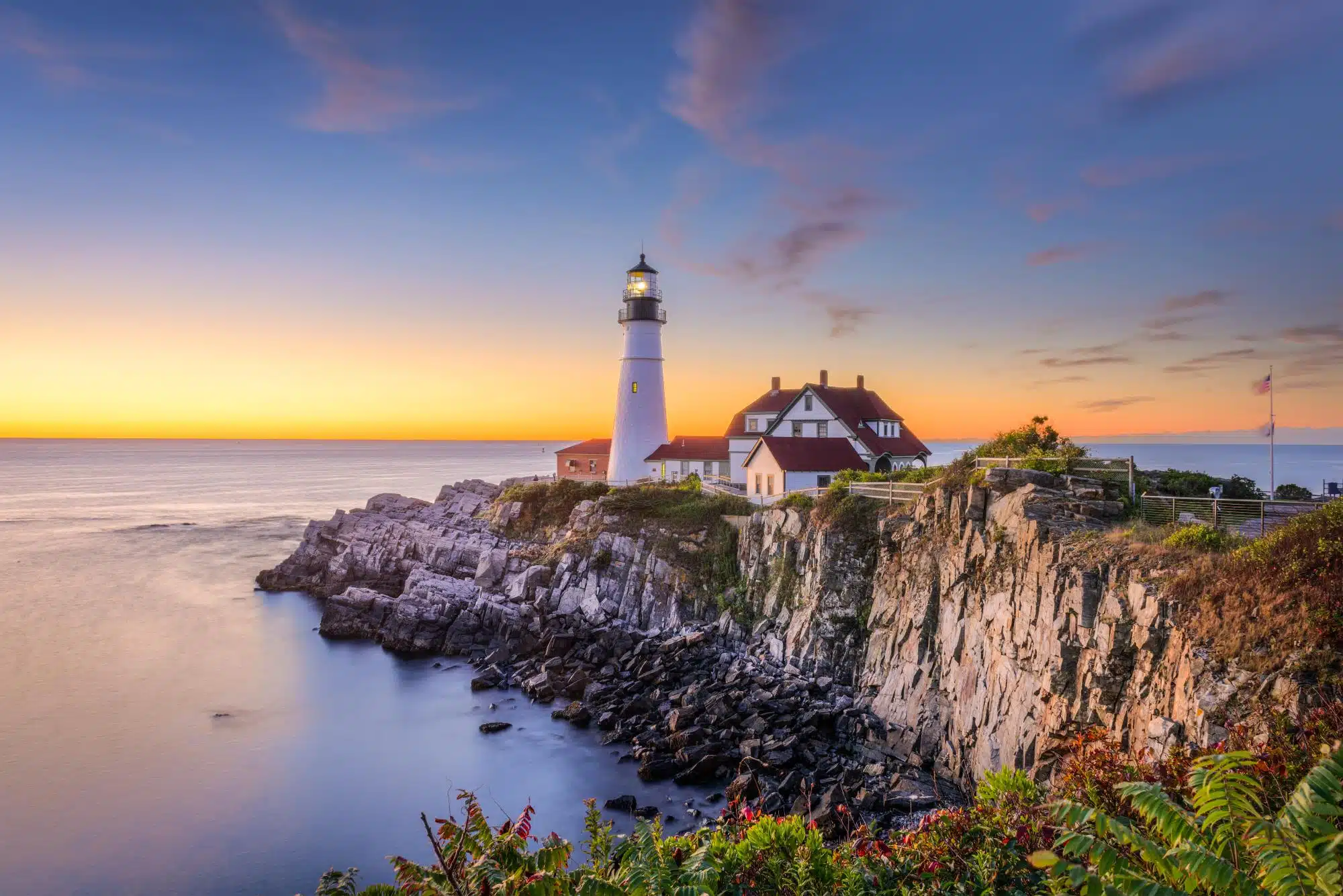 Portland Head Light in Portland, ME at twilight